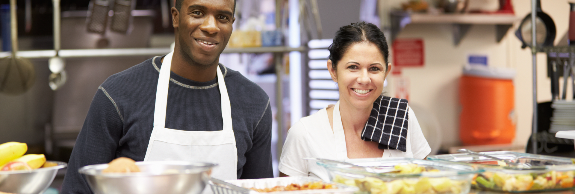 People serving food