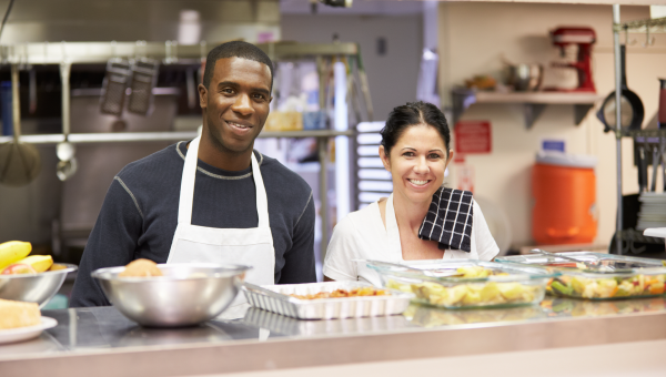 People serving food